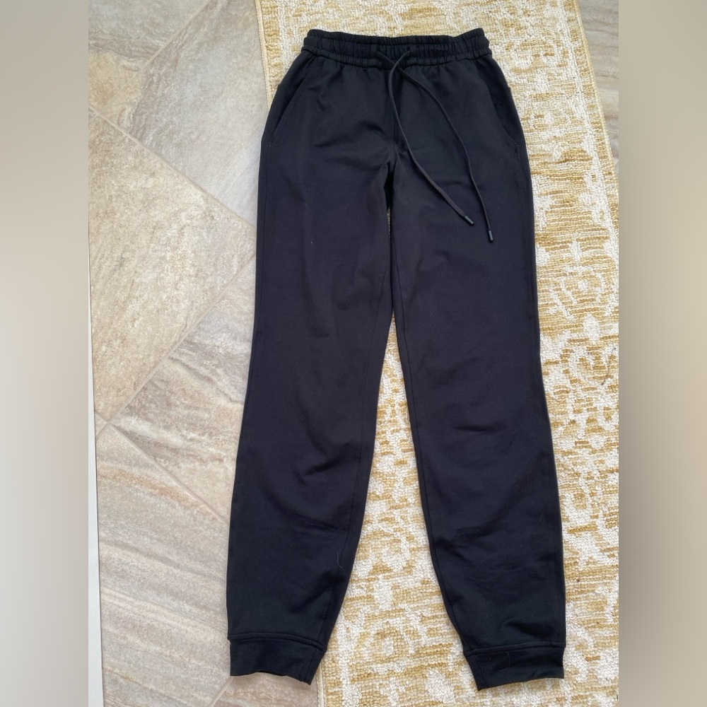 LULULEMON Black Soft Jersey Classic-Fit Mid-Rise Jogger Size 0 - Picture 5 of 6